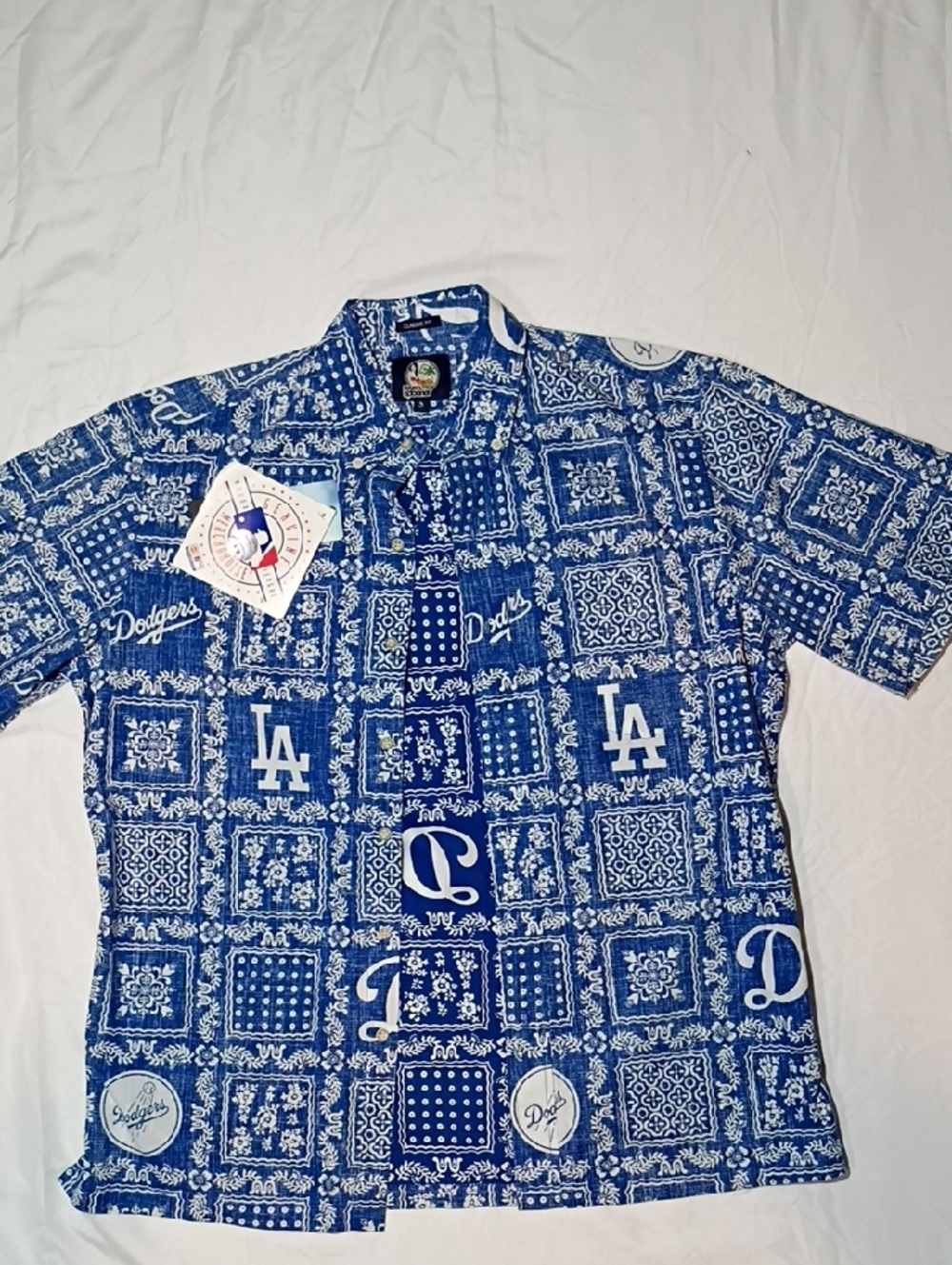 reyn spooner Blue Dodgers Bandana Print Button-Down Shirt